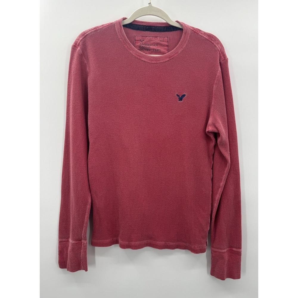 VTG 90s American Eagle Mens Medium Waffle Knit Thermal Faded Grunge Preppy Y2K